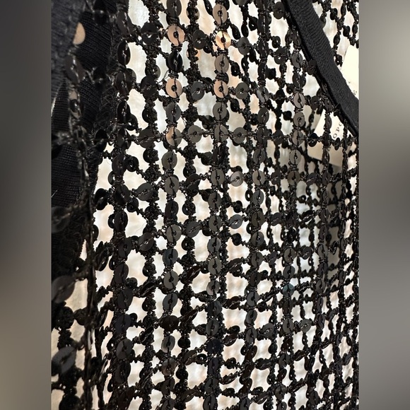 Pilcro Black Sheer Sequin Mesh Tank Top NWT - Picture 5 of 11